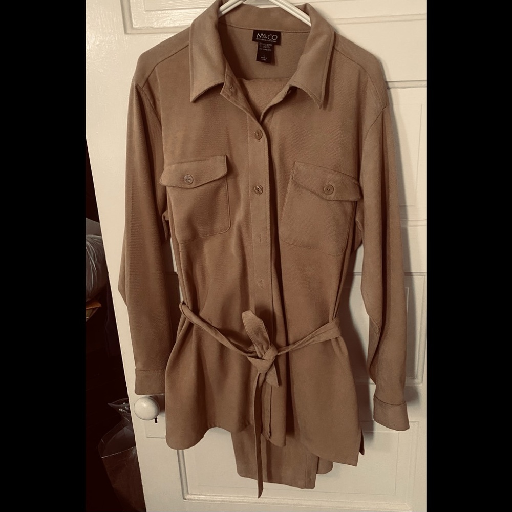 Belted pants suit